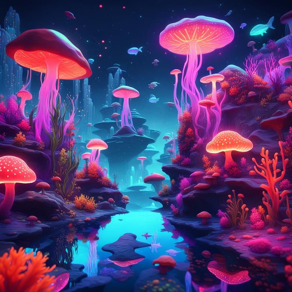 Fluorescent Alien Cityscape in Unreal Engine 5