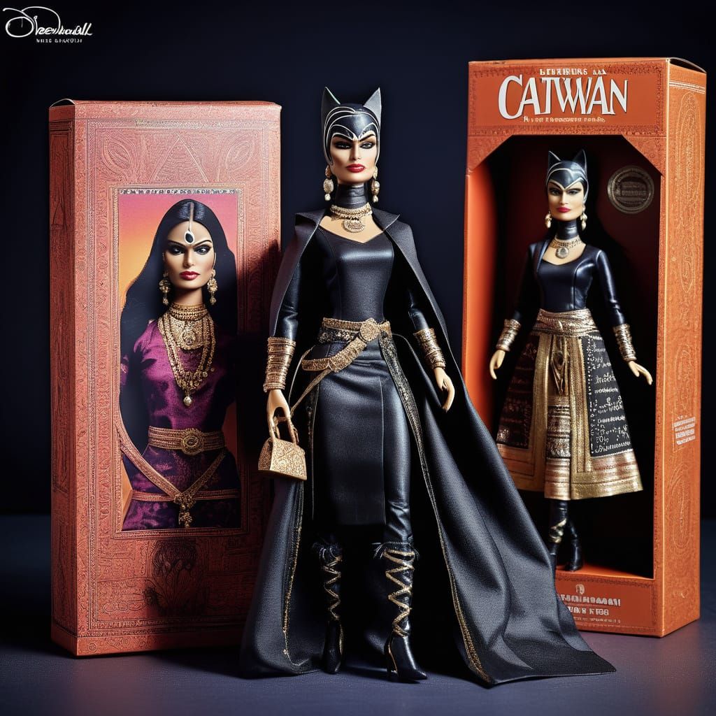 Vintage-Inspired Fashion Doll Box in Rich Detail