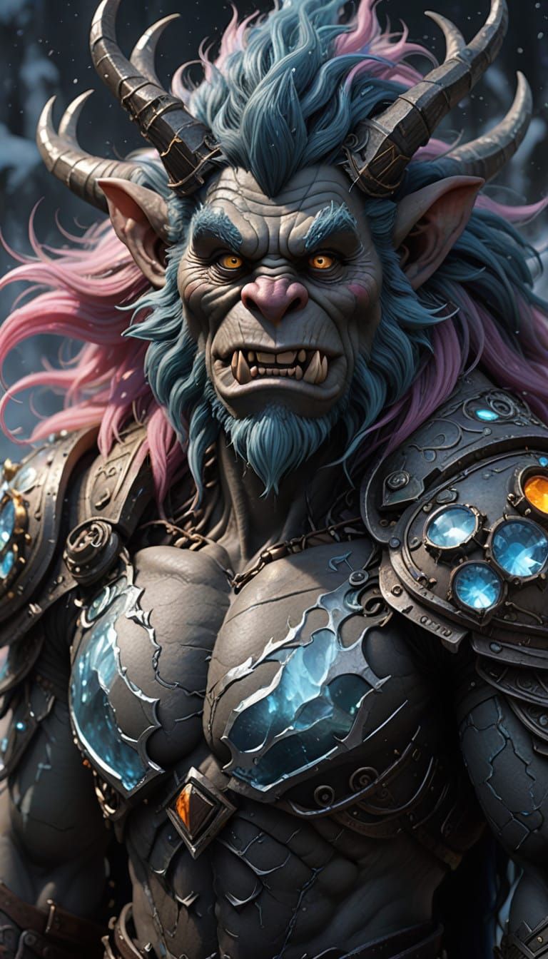 Surreal Snowy Encounter in Hyperrealistic Dark Fantasy Style