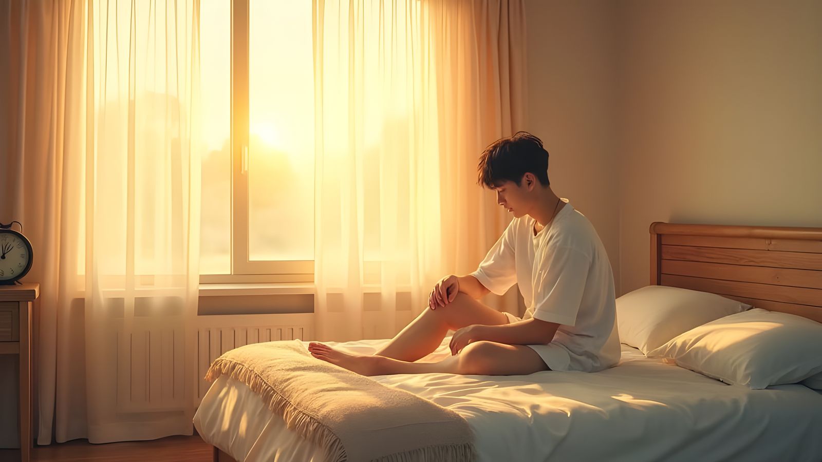 Sunlit Bedroom Dreamscape: 3D Rendered Morning Scene