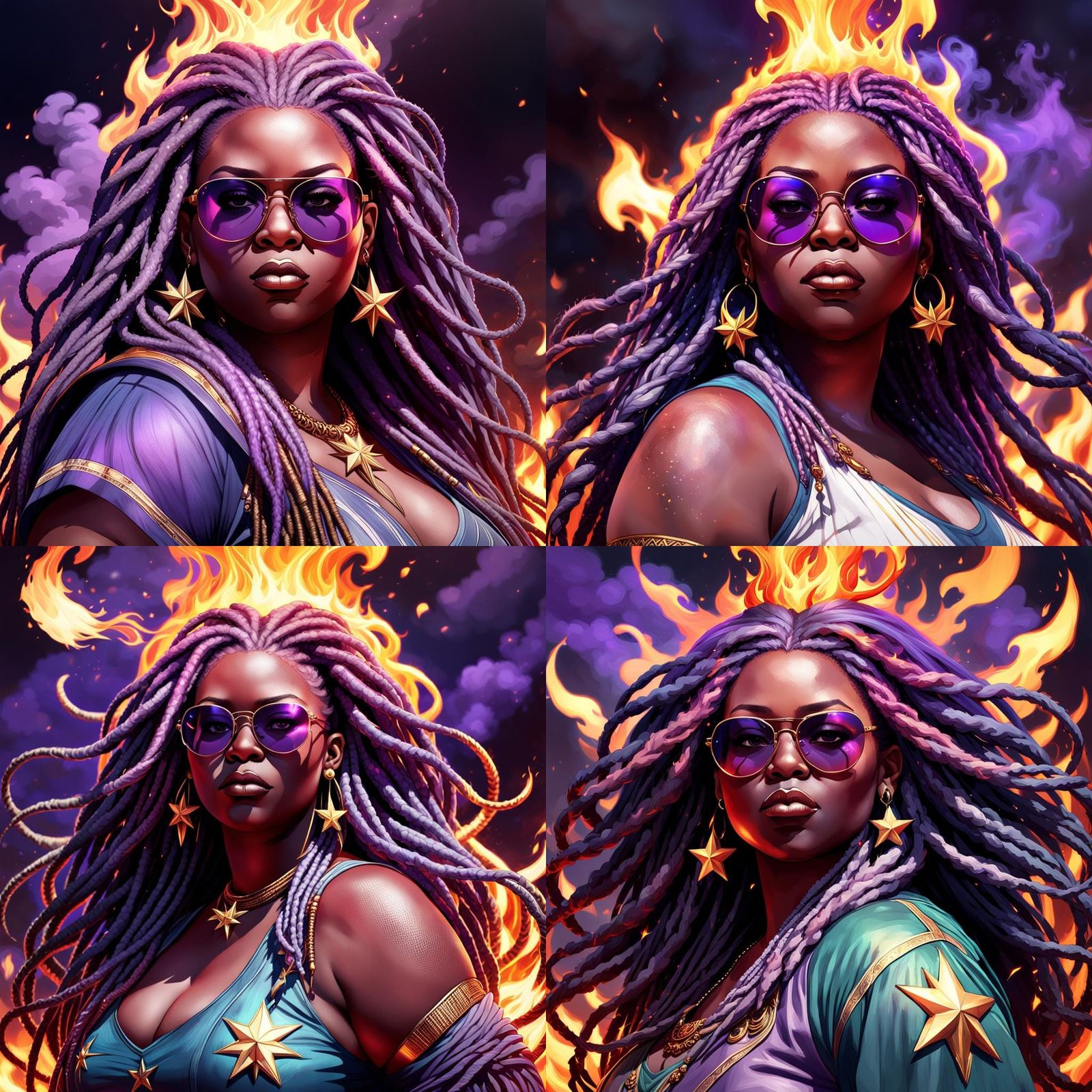 Plus Size Nigerian Star on Stage, Digital Portrait