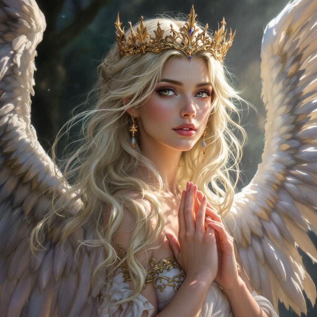 Fantasy Archangel Uriel Portrait: Detailed