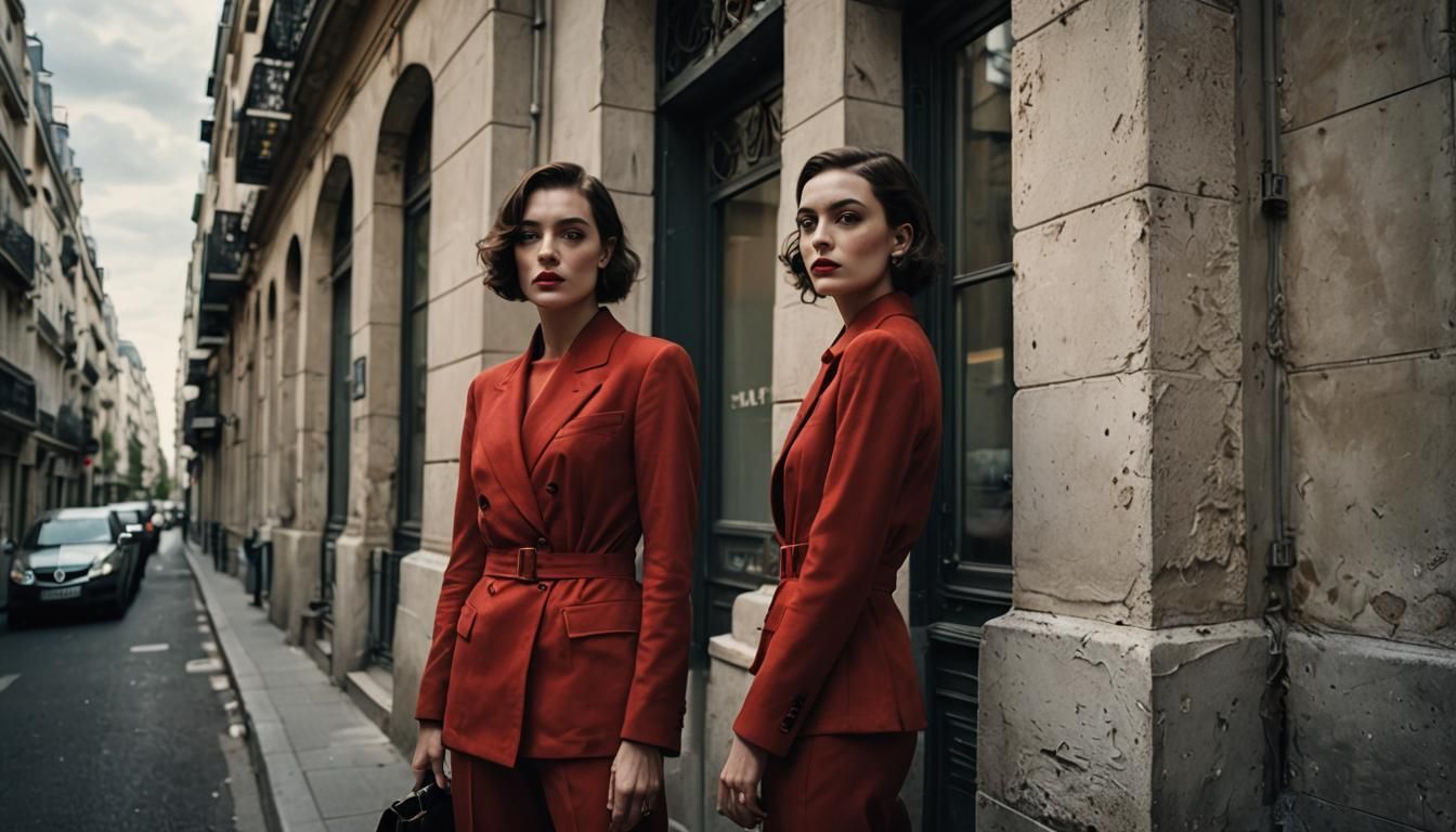 1930s Femme Fatale in Paris, Full-Length Portrait