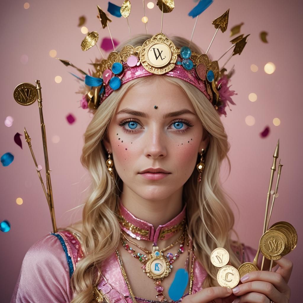 Blonde Tarot Reader Portrait with Golden Hour Lighting