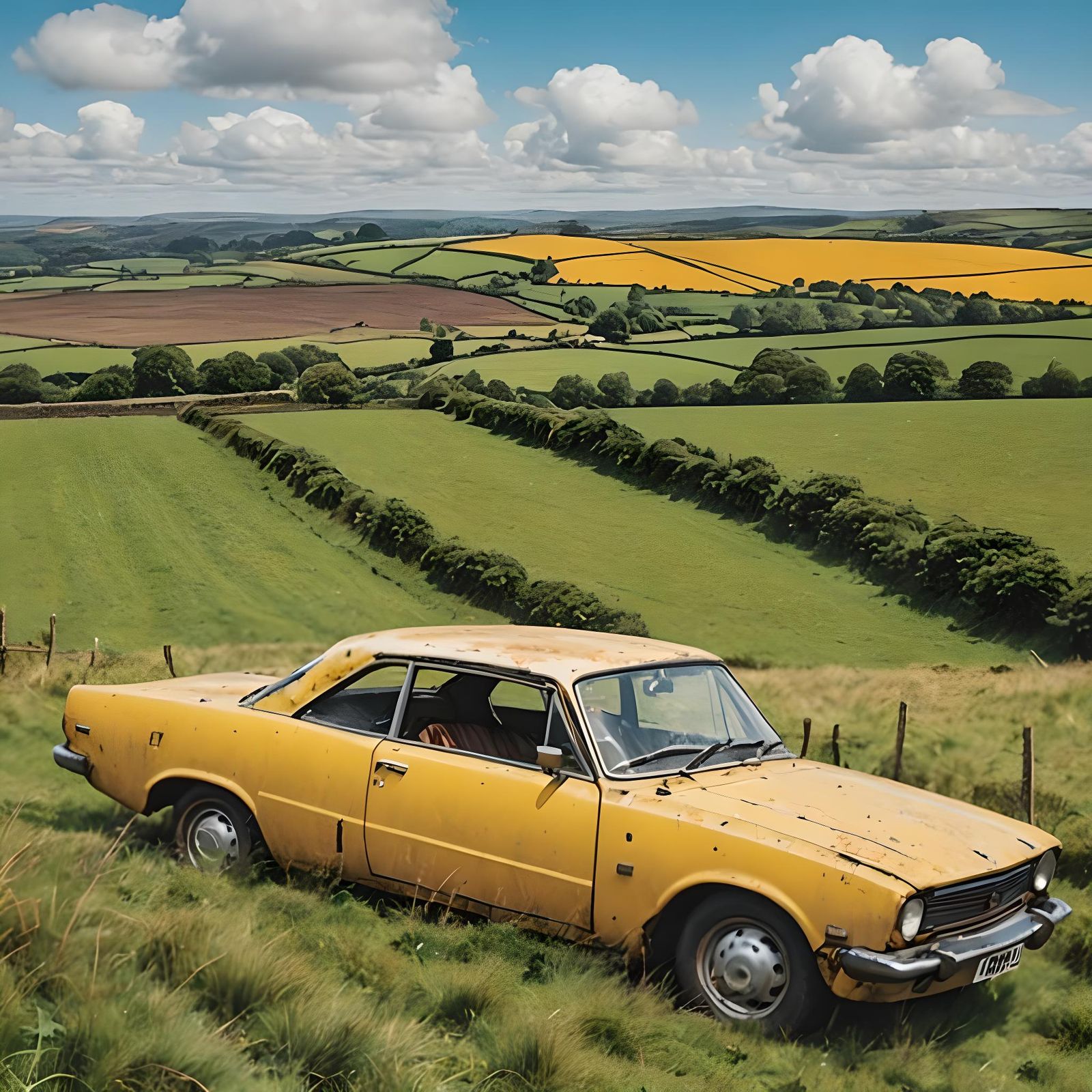 Abandoned Car in Peak District: Abstract Art