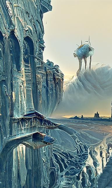 Galactic Portal in Frozen Tundra Landscape