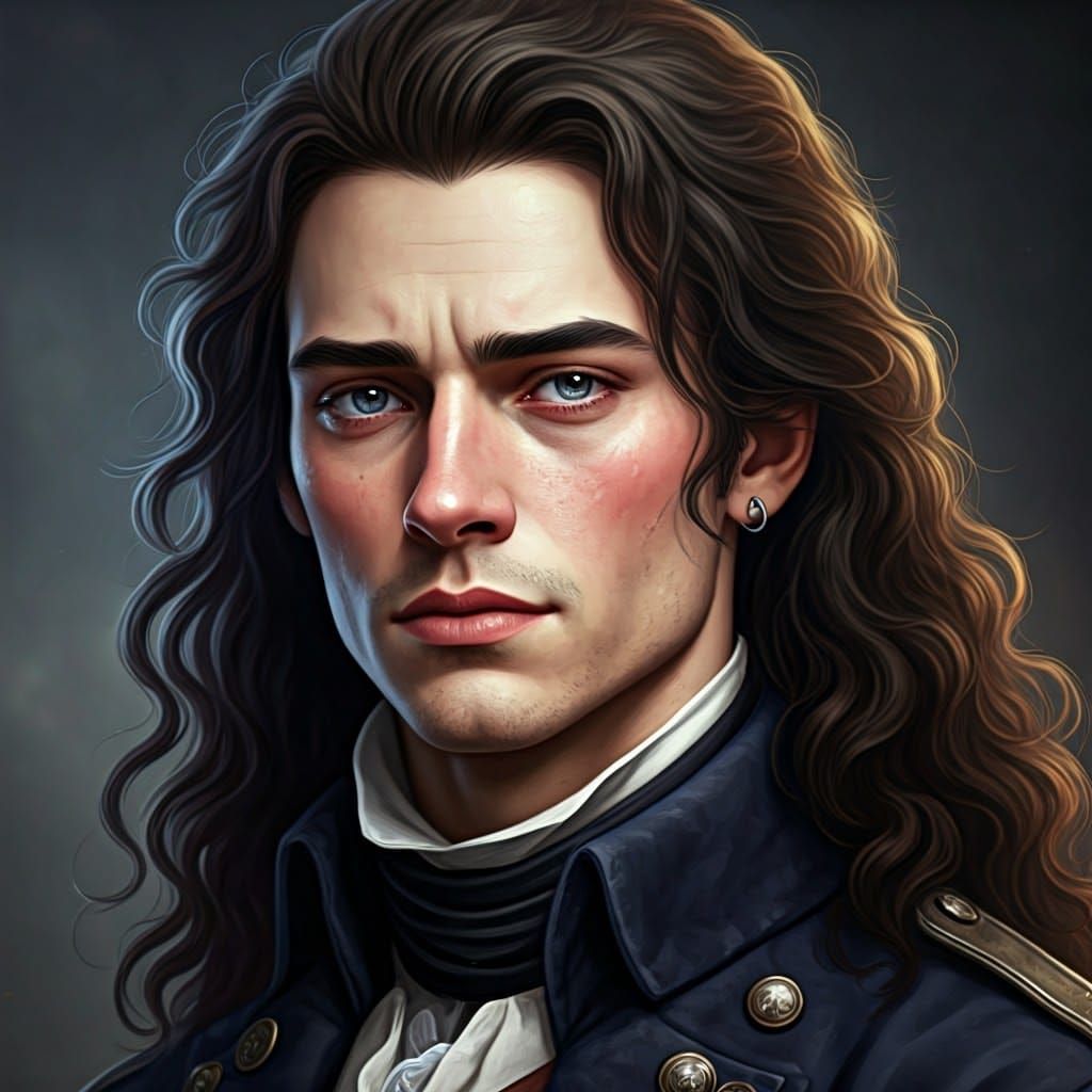 Young Revolutionary in 18th Century French Uniform