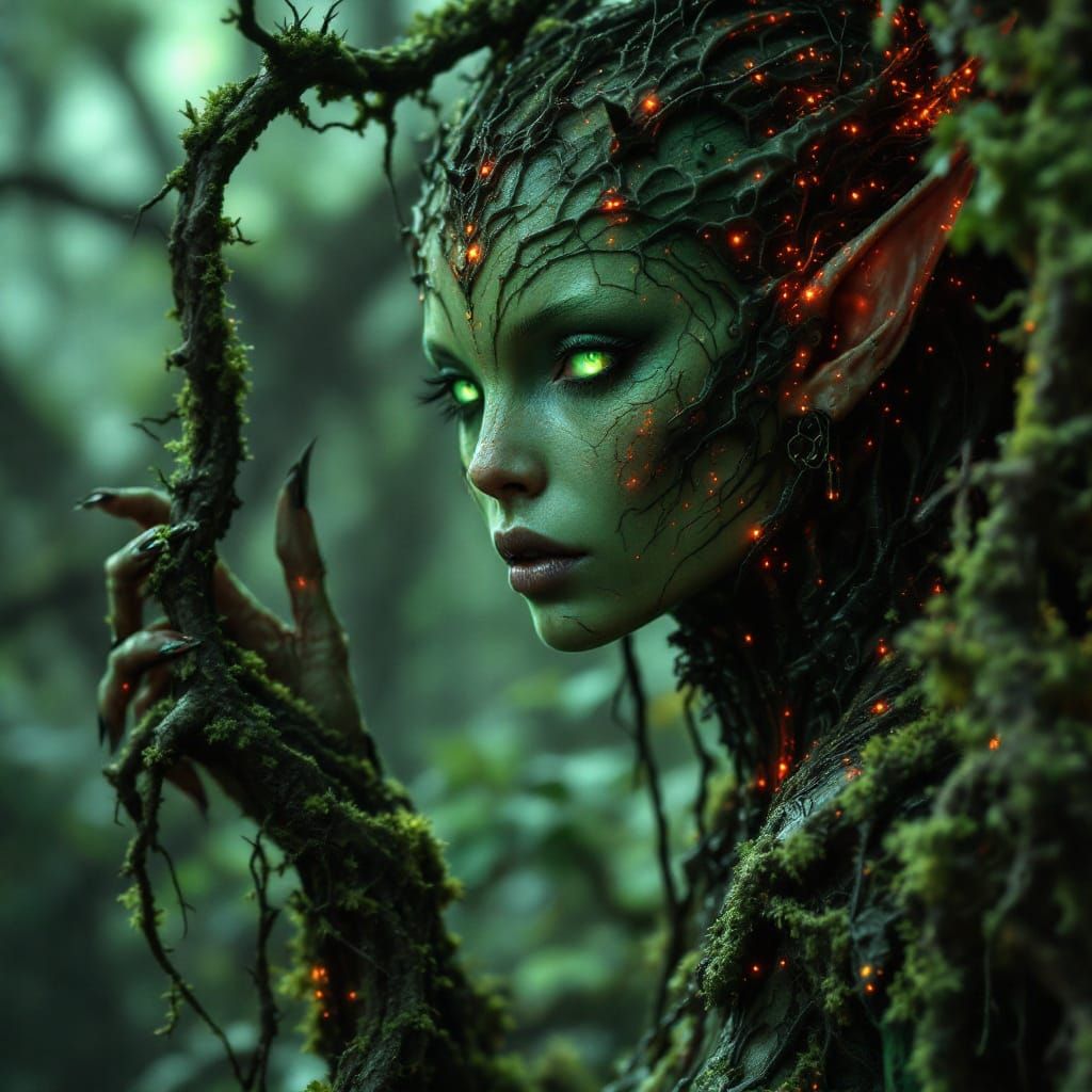 Green Elf Camouflage in Dystopian Forest