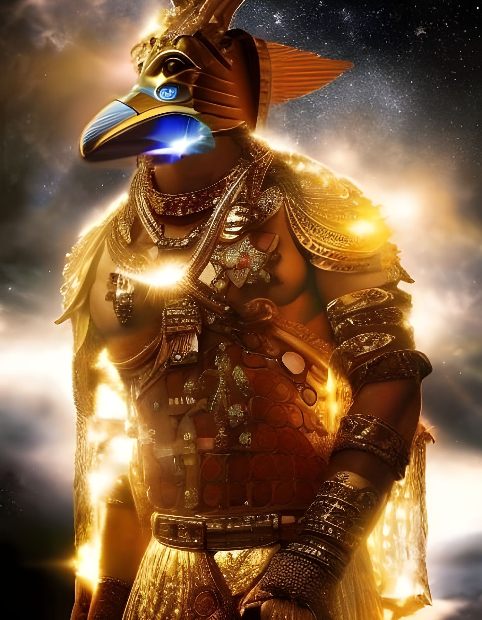 Egyptian Falcon Mask in Hyperrealistic Style