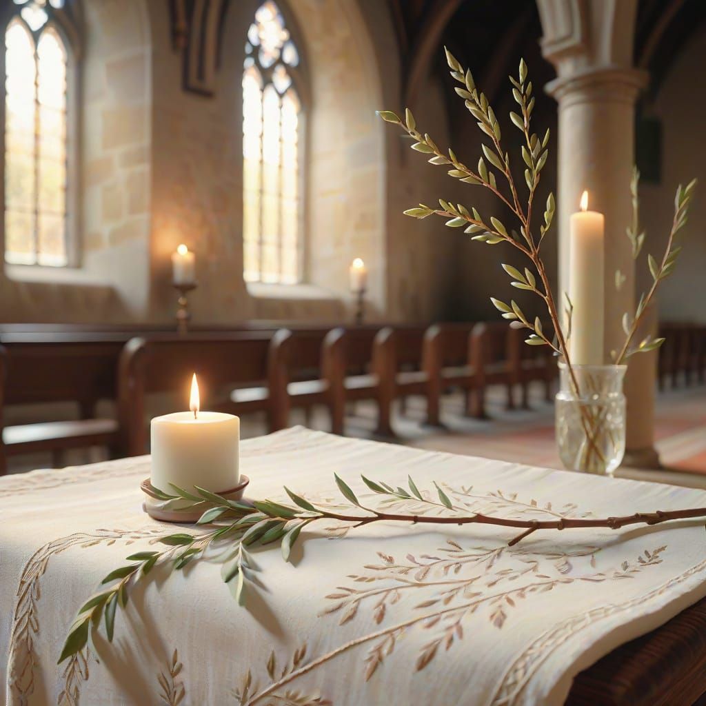 Surreal Willow Branch Receives Blessing in Elegant Church