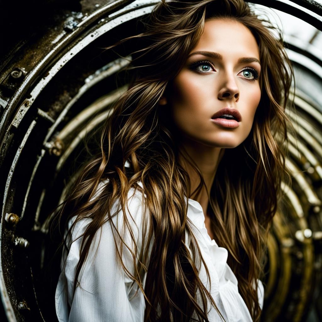 Stunning Woman Emerges from Sewer Pipe