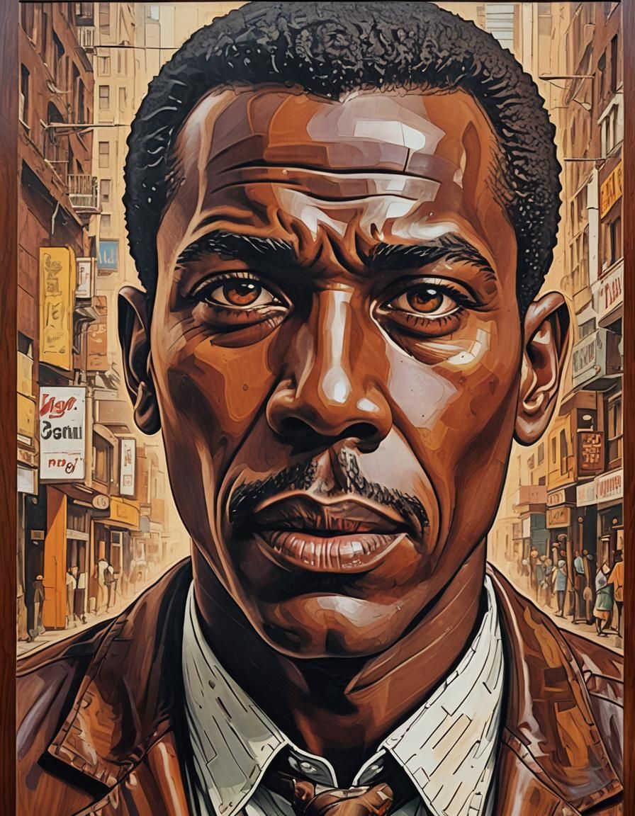 Pop Art Portrait of a Mahogany Man