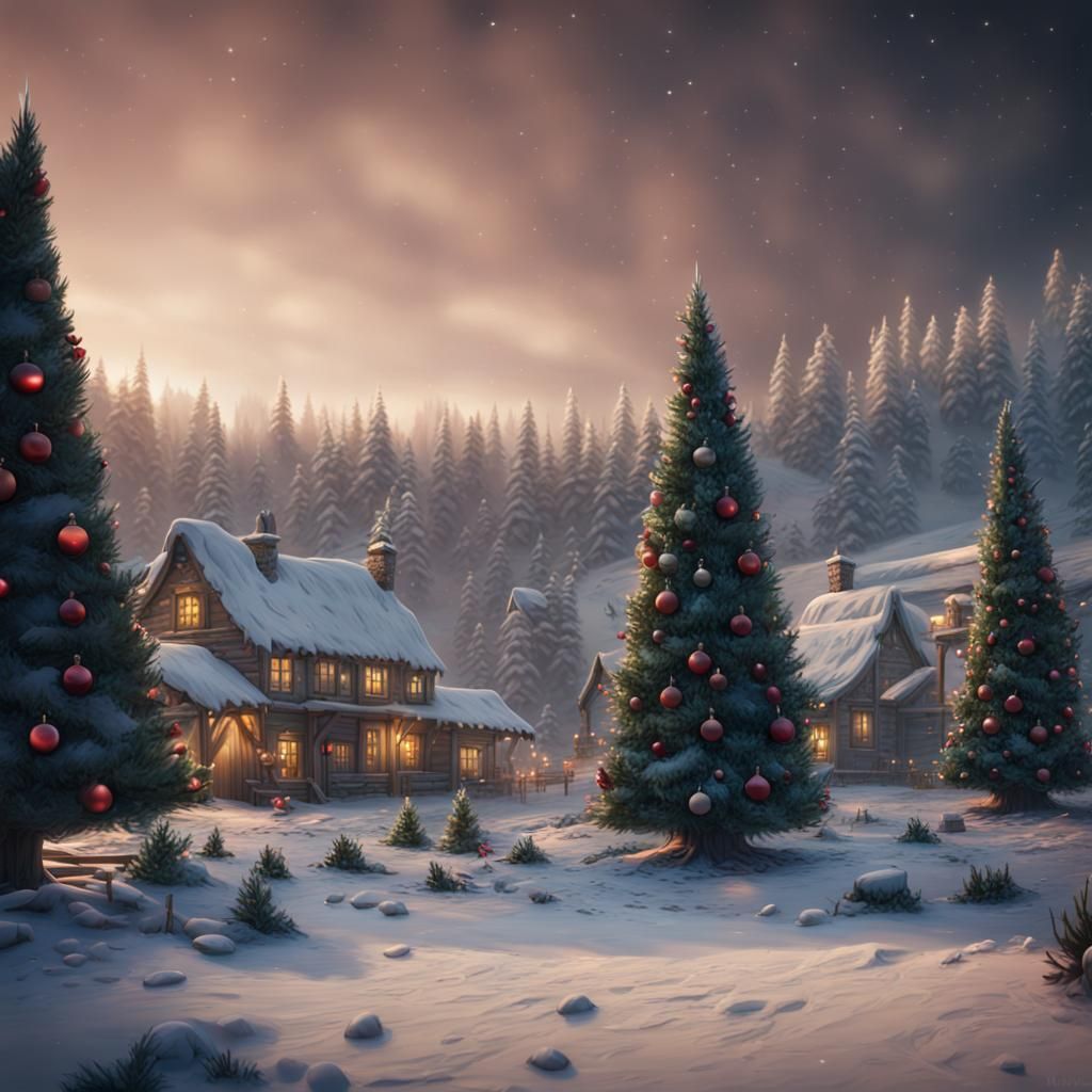 Detailed Christmas Tree Farm Concept Art