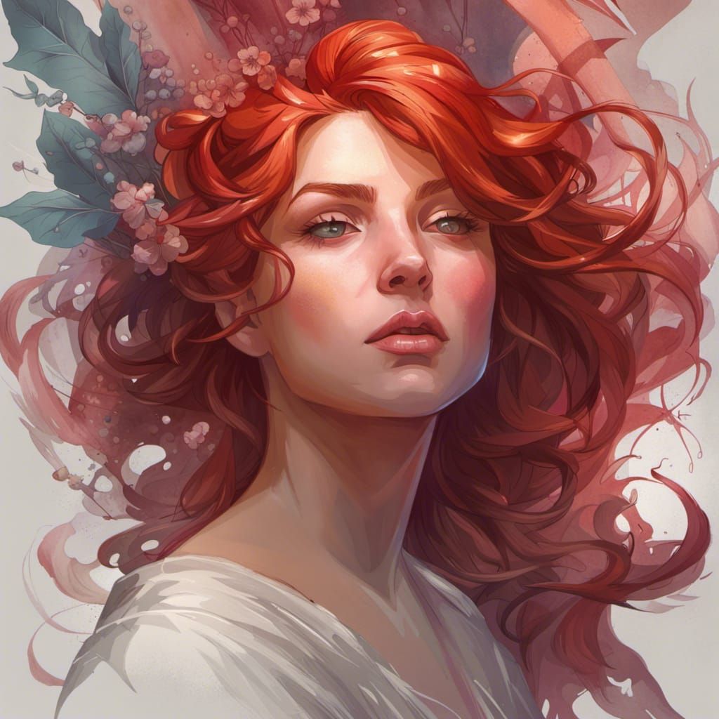 Goddess of Love: Hyperdetailed Portrait in Art Nouveau Style