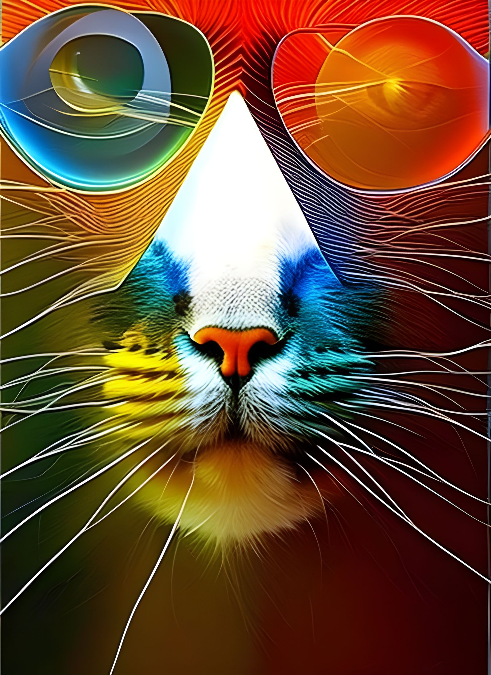 Photorealistic Glass Cat Portrait in Crystalline Detail