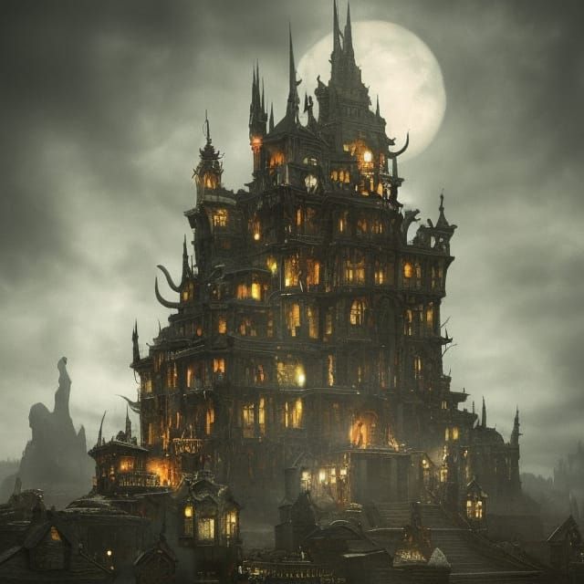 Demonic Watcher: A Horror Digital Painting