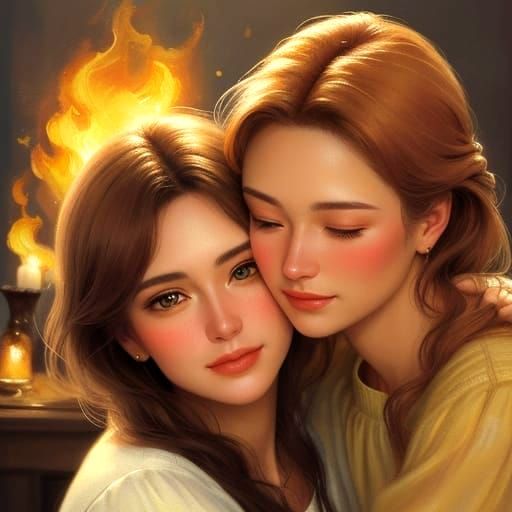 Passionate Embrace Symbolizing a Long-Awaited Reunion