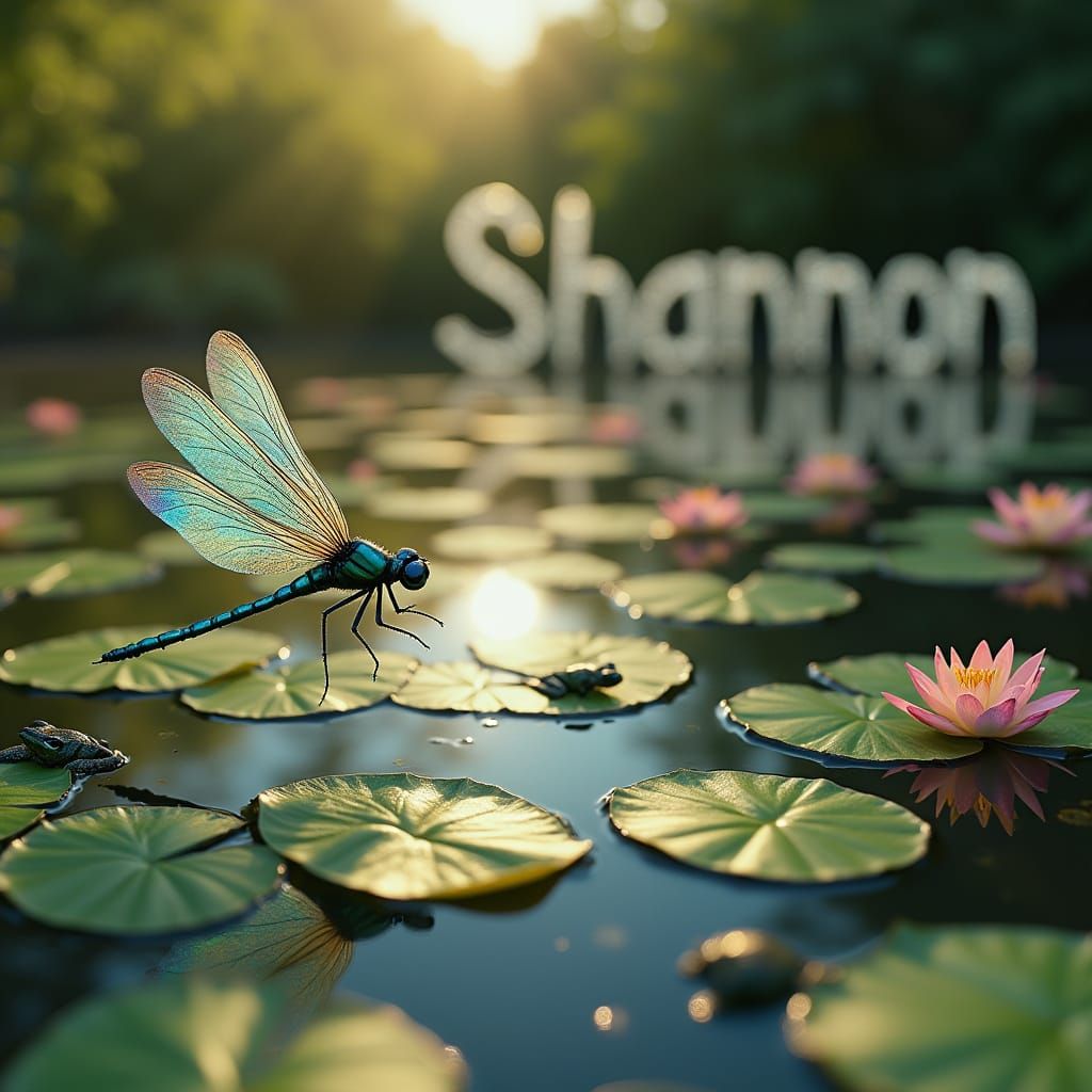 Ethereal Dragonfly in Serene Landscape