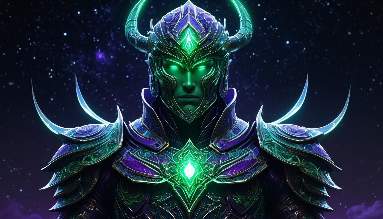 Astral Warrior Concept Art in Mucha Style