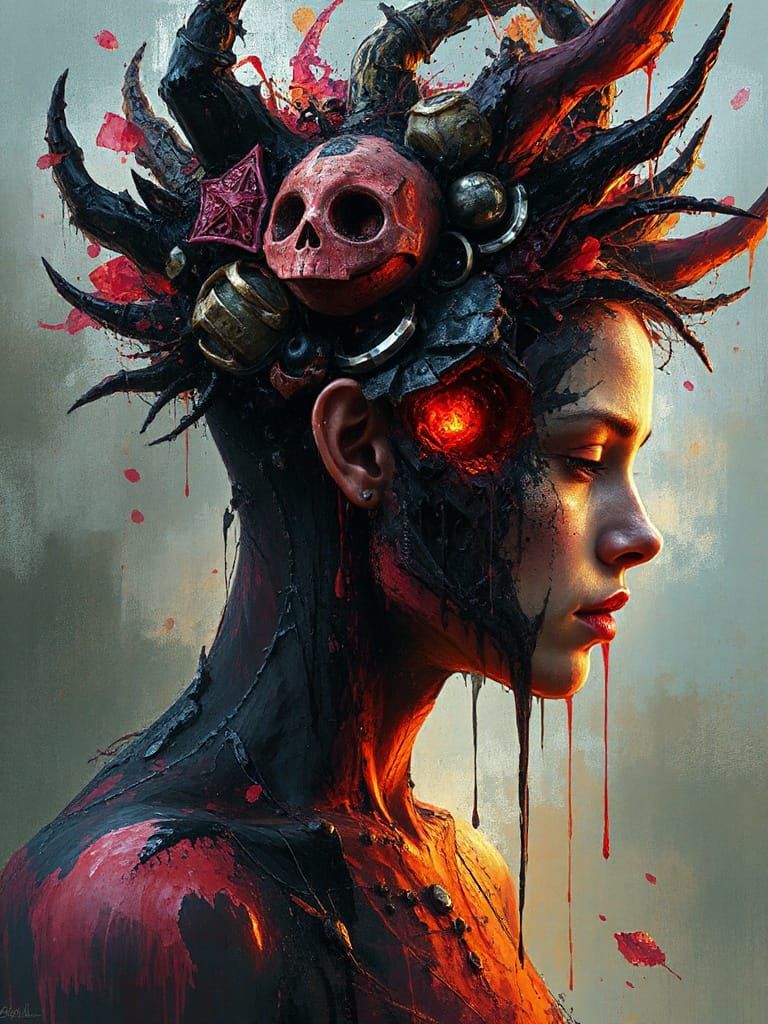 Chaotic Mind Melting in Dark Portrait