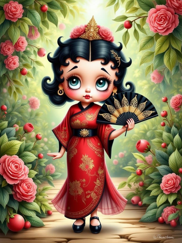 Betty Boop <lora:Animals Cute Hairdos:1.0> <lora:Thaitanium:1.0> <lora:Cozy Pastel:1.0> <lora:Painterly:1.0> Betty Boop
