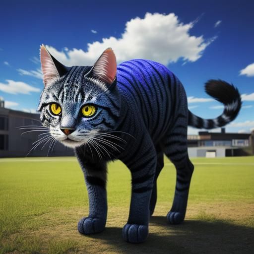 Surreal Vibrant Cat on the Prowl