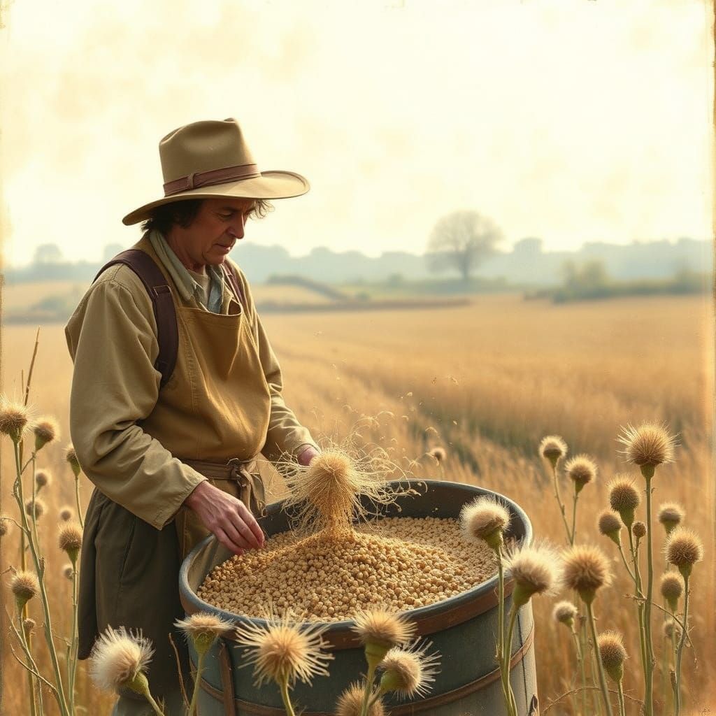 Whimsical Thistle Sifter in Golden Light