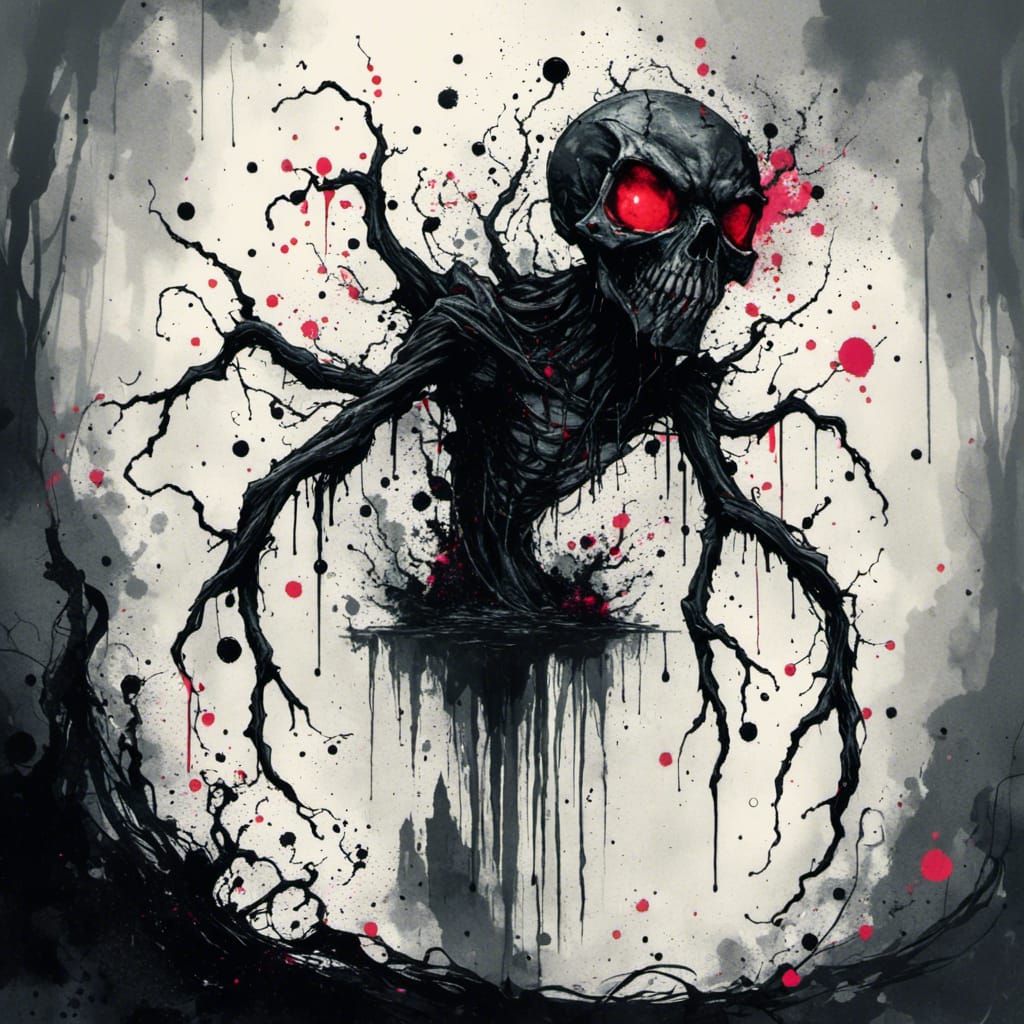 Intricate Art in Twisted Ink Style