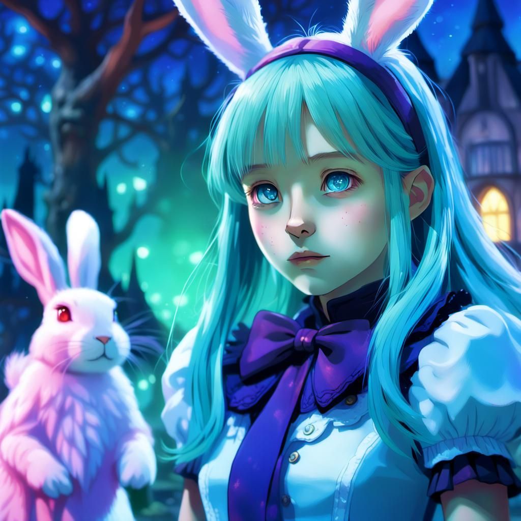 Alice in Wonderland: Surreal Anime Art Nouveau