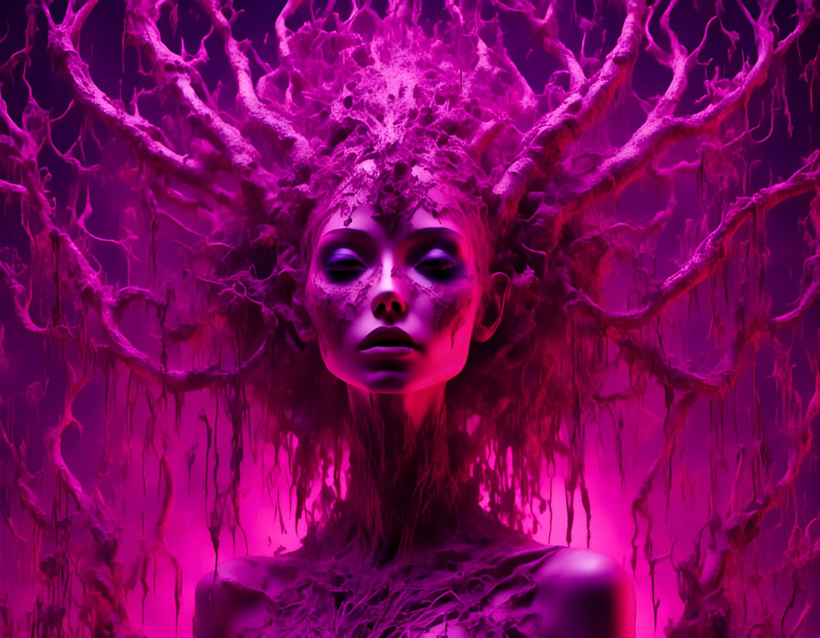 Archaic Luminous Night and Day in Digital Art