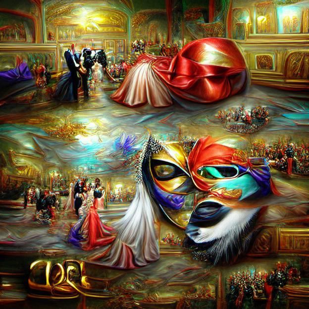 Elegant Masquerade Ball in 3D