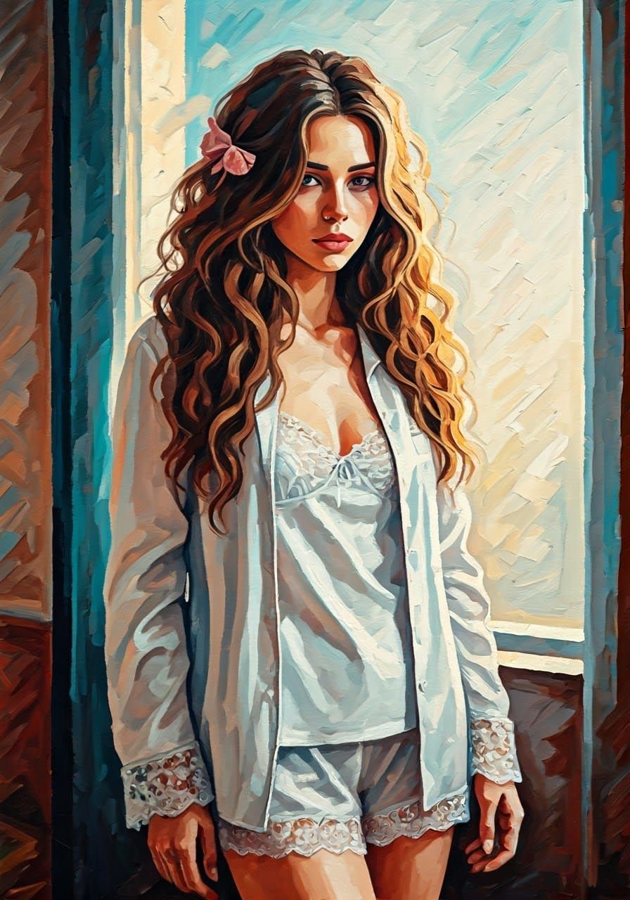 Ethereal Bohemian Woman in Morning Light