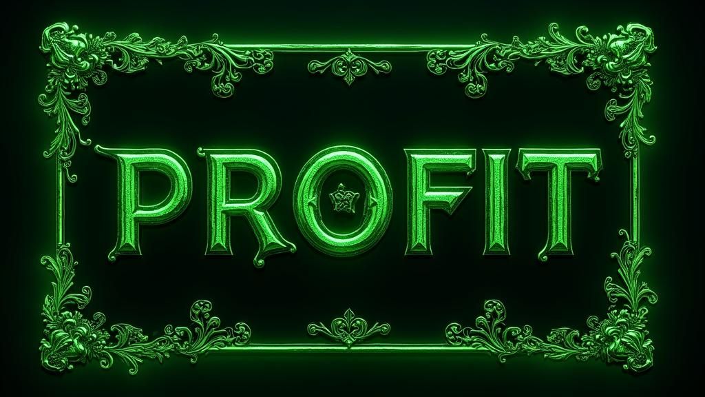 Ornate Forex Chart with Green Outline, Matte Painting