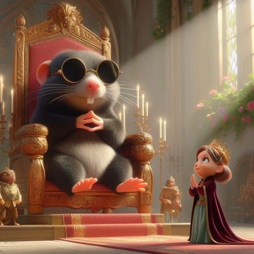 Whimsical 3D Fairy Tale Scene in Traditional Style