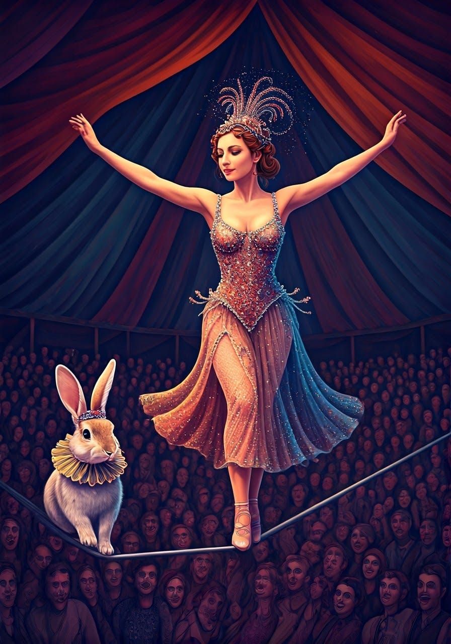 Ethereal Circus Duo on Suspended Tightrope