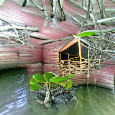 Hut in Mangrove Swamp