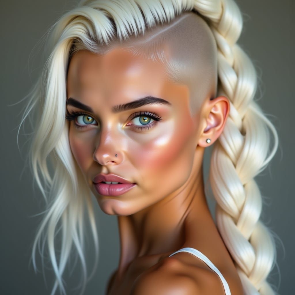 Confident Irish Woman with Asymmetrical Hairstyle