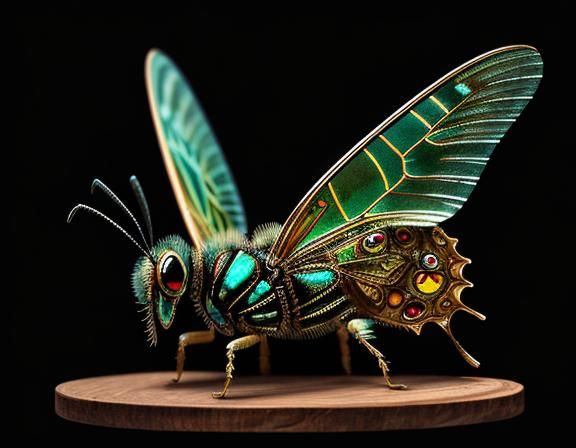 Steampunk Entomologist and Mechanical Insect Collection