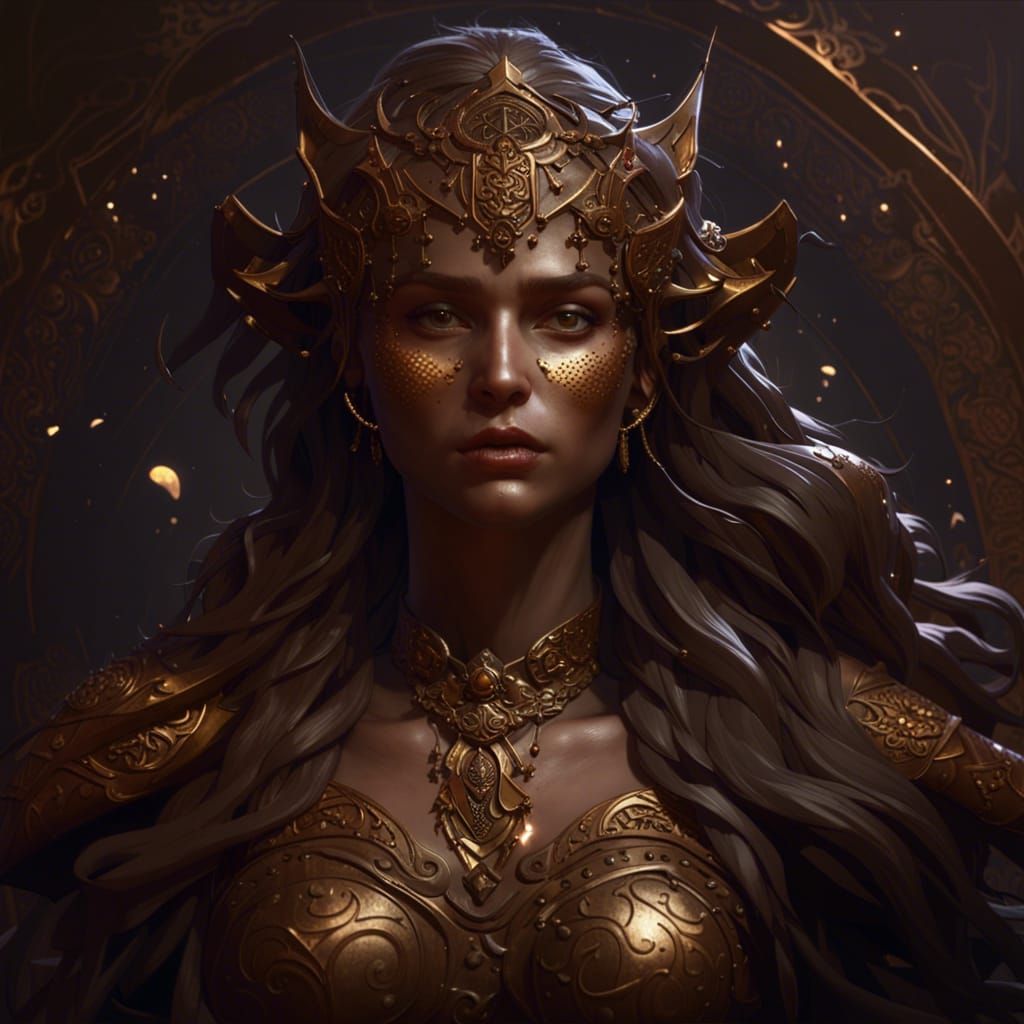 Bronze Evoker in Dark Fantasy Style