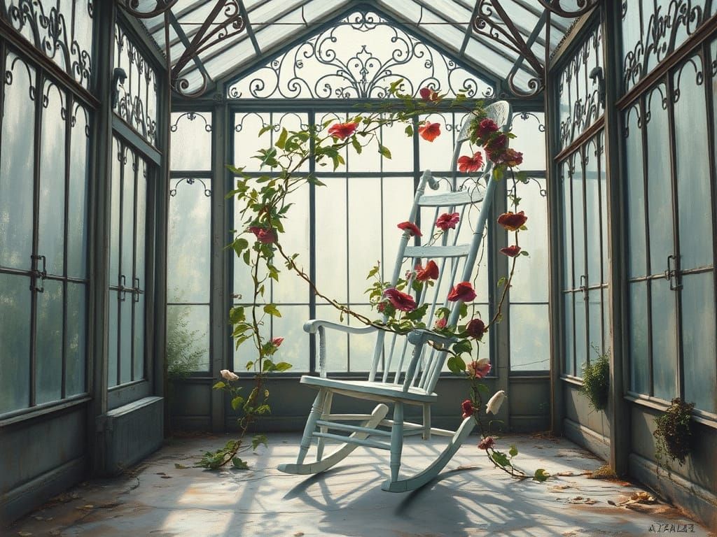 Greenhouse Still Life in Luminous Impressionism