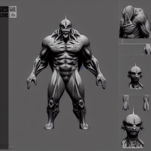 Detailed 3D Render of a Demon Lord's Musculature