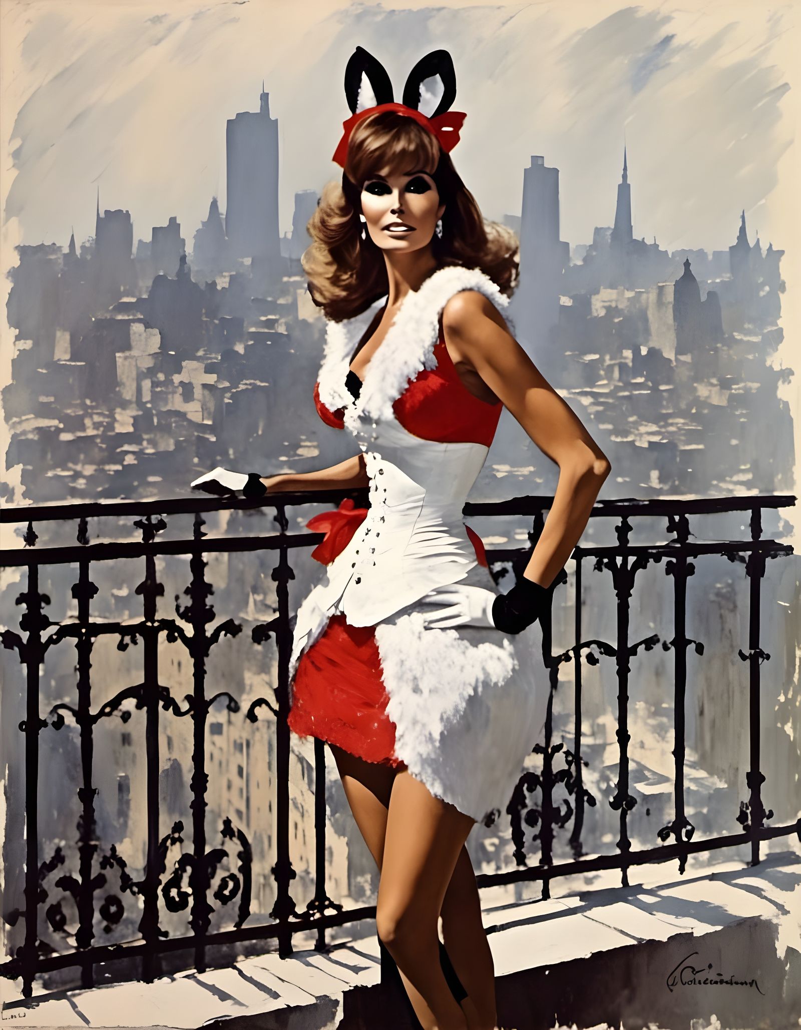 Raquel Welch as Club Hostess, Impressionistic 1960s Portrait