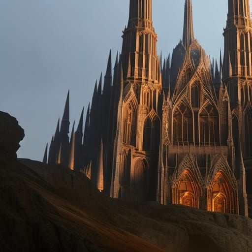 Detailed Gothic Cathedral Concept Art in Unreal Engine