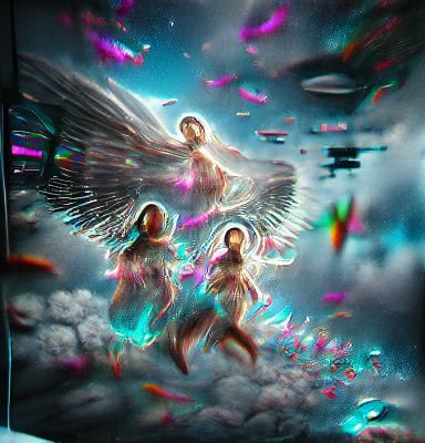 Angels Rapture: Holographic Cosmic Illustration