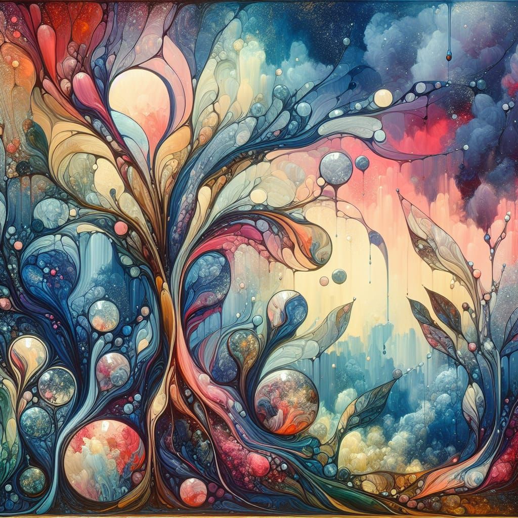 Acrylic Wash Painted on Glass Canvas Namescape Chromophore