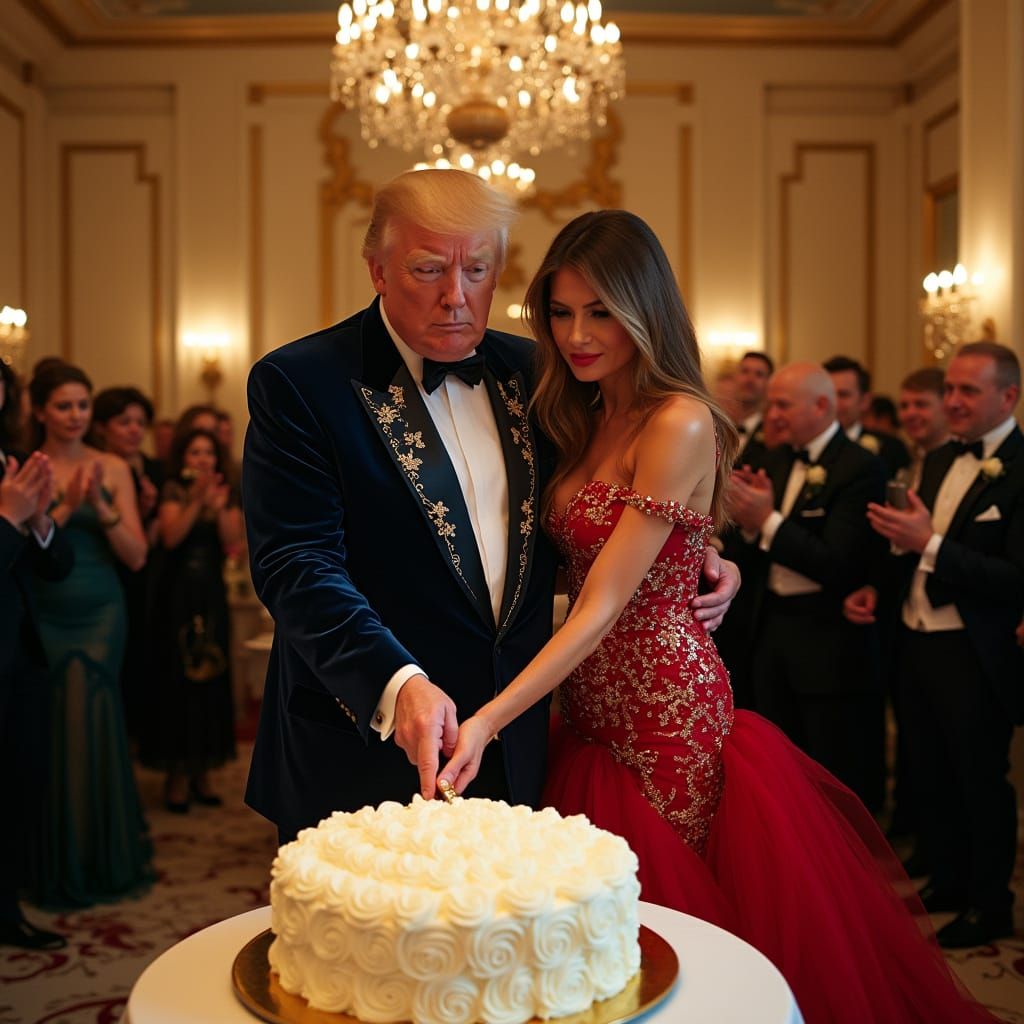 Trump Anniversary Celebration in Palace Ballroom, Cinematic ...