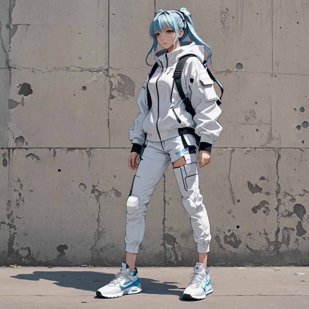 Futuristic Anime Girl in Nikes