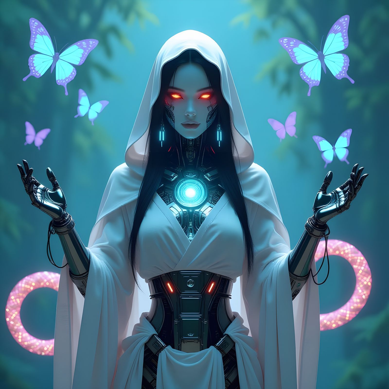 Biomechanical Shamaness in Digital World