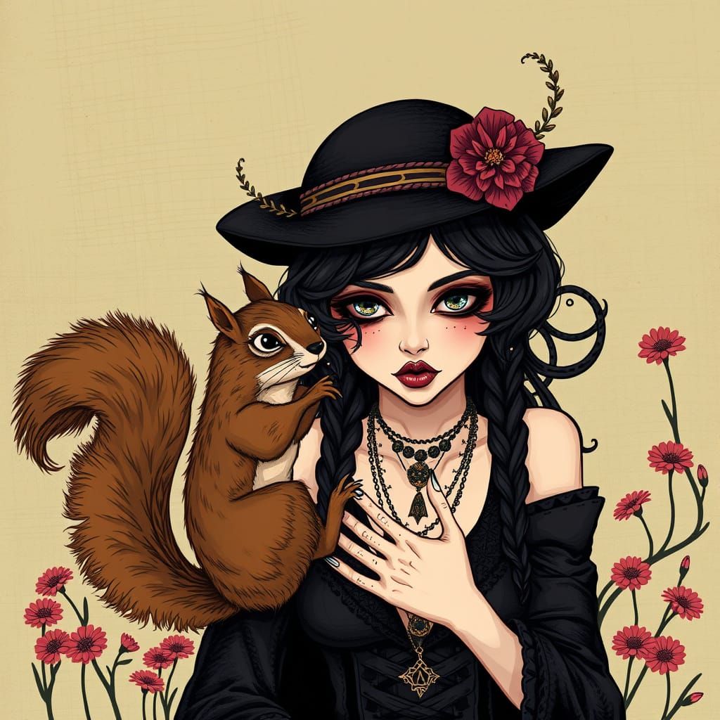Gothic Hippie Squirrel Hybrid with a Secret