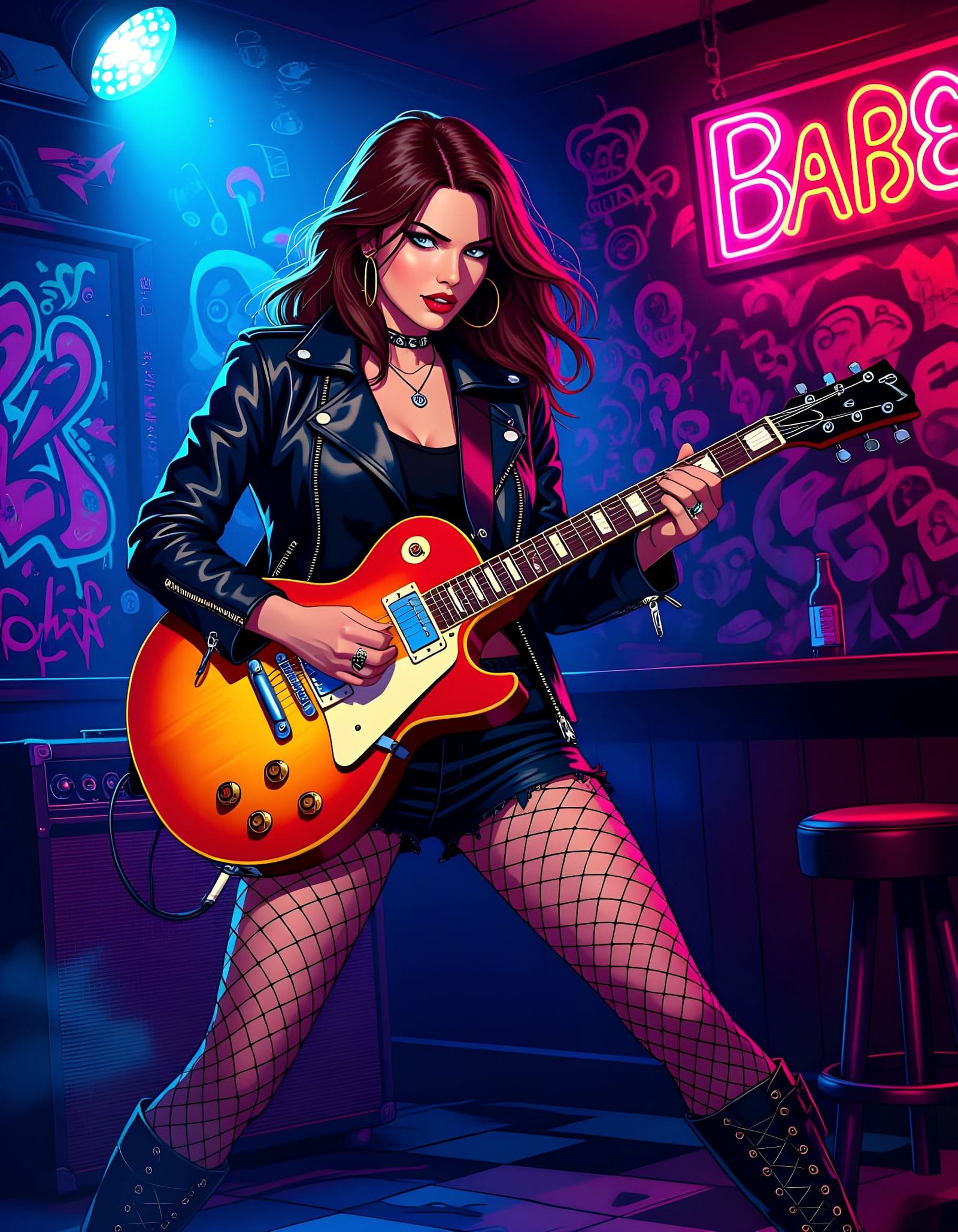 Punk Rock Nancy Drew Shreds in Noir Comic Style